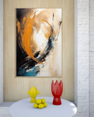 IMPRESSIVE ABSTRACT ART CANVAS PRINT WOOD FRAME-114459-A
