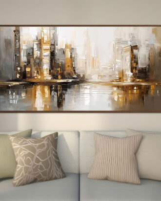 ELEGANT ABSTRACT ART CANVAS PRINT WOOD FRAME-114471-B
