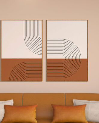 REFINED ABSTRACT ART CANVAS PRINT WOOD FRAME-114478-A