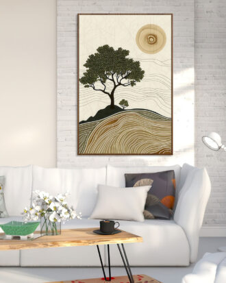 TRENDY ABSTRACT ART CANVAS PRINT WOOD FRAME-115518-A