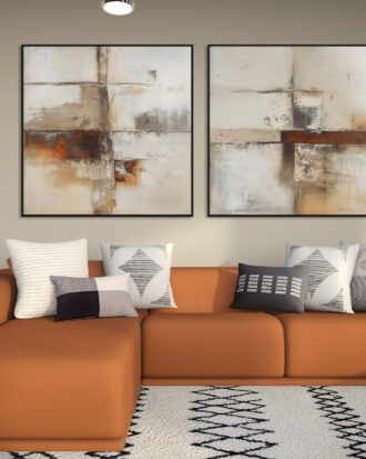MINIMAL ABSTRACT ART CANVAS PRINT BLACK FRAME-115528-A