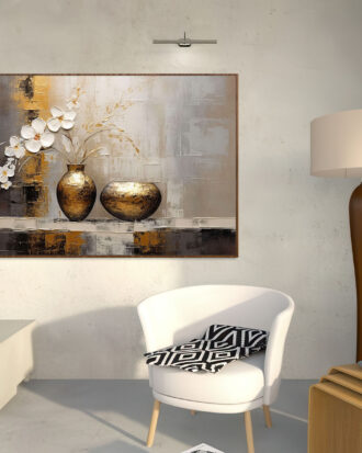 ELEGANT ABSTRACT ART ON CANVAS WOOD FRAME-115536-A
