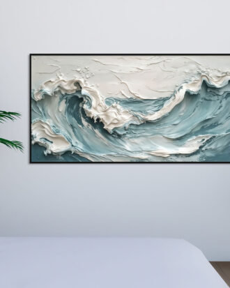TRENDY ABSTRACT ART ON CANVAS BLACK FRAME-115533-B