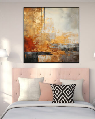 ELEGANT ABSTRACT ART ON CANVAS BLACK FRAME-115537-A