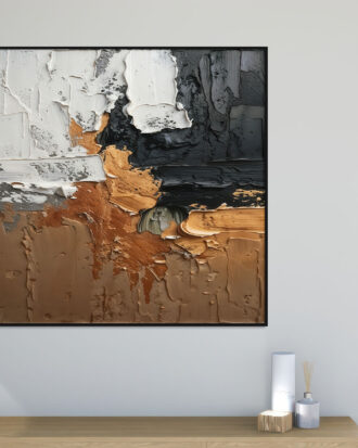 VIBRANT ABSTRACT ART ON CANVAS SLEEK BLACK FRAME-115547-B