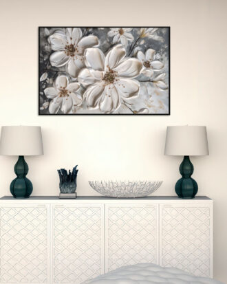 DECORATIVE ABSTRACT ART ON CANVAS BLACK FRAME-115565-A