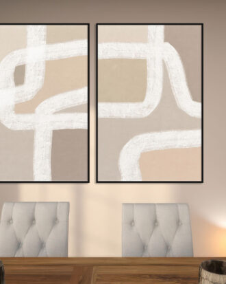 MINIMAL ABSTRACT ART ON CANVAS BLACK FRAME-115553-A