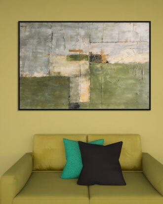 MODERN ABSTRACT ART ON CANVAS BLACK FRAME-115554-A