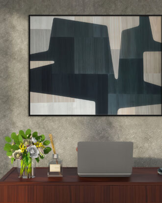 UNIQUE ABSTRACT ART ON CANVAS BLACK FRAME-115562-A