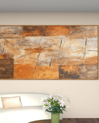 DECORATIVE ABSTRACT ART ON CANVAS WOOD FRAME-115563-A