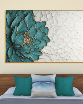 UNIQUE ABSTRACT ART ON CANVAS SLEEK GOLD FRAME-113385-C