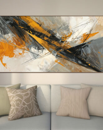 MODERN ABSTRACT CANVAS PRINT WOOD FINISH FRAME-114471-C