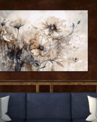 ELEGANT ABSTRACT CANVAS PRINT SLEEK BLACK FRAME-115568-A