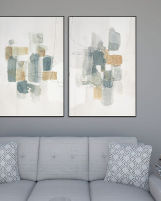 MINIMAL ABSTRACT ART ON CANVAS BLACK FRAME-115575-A