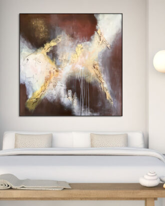 STYLISH ABSTRACT CANVAS PRINT SLEEK BLACK FRAME-115583-A