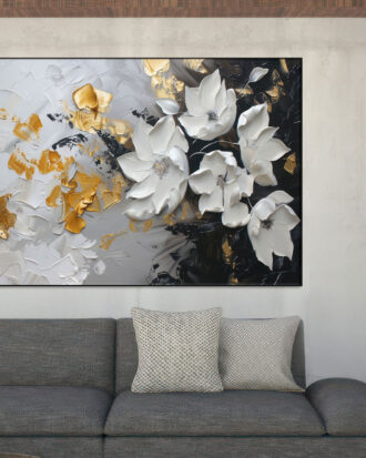 MODERN ABSTRACT CANVAS PRINT SLEEK BLACK FRAME-115584-A