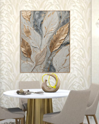 ELEGANT ABSTRACT CANVAS PRINT WOOD FINISH FRAME-113379-D