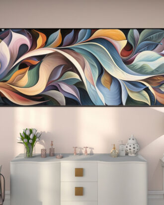 MODERN ABSTRACT CANVAS PRINT WITH SLEEK BLACK FRAME-115572-A
