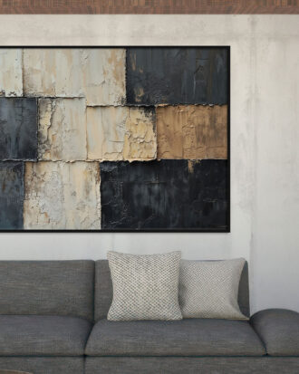 UNIQUE ABSTRACT CANVAS PRINT SLEEK BLACK FRAME-115584-B