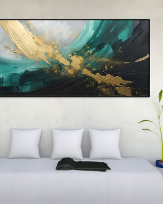 ELEGANT ABSTRACT CANVAS PRINT SLEEK BLACK FRAME-115585-A