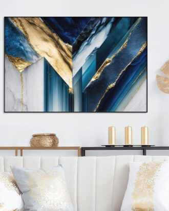 UNIQUE ABSTRACT CANVAS PRINT SLEEK BLACK FRAME-115588-A