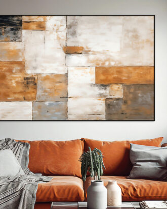 DECORATIVE ABSTRACT CANVAS PRINT SLEEK BLACK FRAME-115589-A