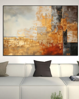 MODERN ABSTRACT CANVAS PRINT WITH SLEEK BLACK FRAME-115508-B