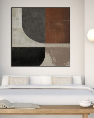 ELEGANT ABSTRACT CANVAS PRINT SLEEK BLACK FRAME-115583-B