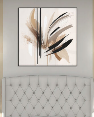 MINIMAL ABSTRACT CANVAS PRINT SLEEK BLACK FRAME-115590-A