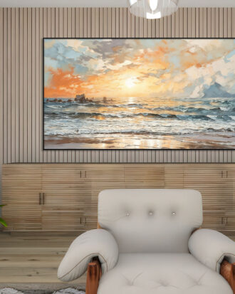 PEACEFUL ABSTRACT CANVAS PRINT WITH SLEEK BLACK FRAME-115592-A