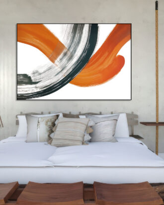 DECORATIVE ABSTRACT CANVAS PRINT SLEEK BLACK FRAME-115594-A