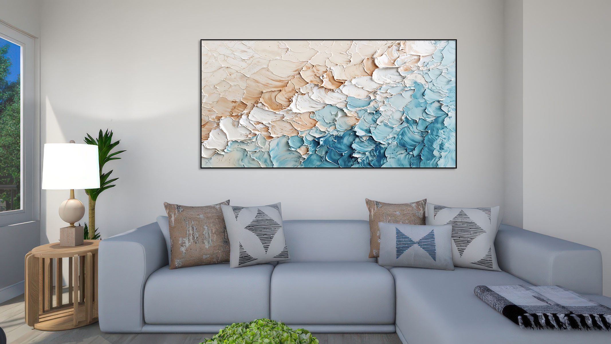 ELEGANT ABSTRACT CANVAS PRINT SLEEK BLACK FRAME-115595-A