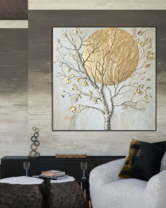 GRACEFUL ABSTRACT CANVAS PRINT SLEEK BLACK FRAME-115597-A
