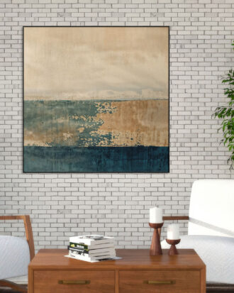 MINIMAL ABSTRACT CANVAS PRINT SLEEK BLACK FRAME-116605-A