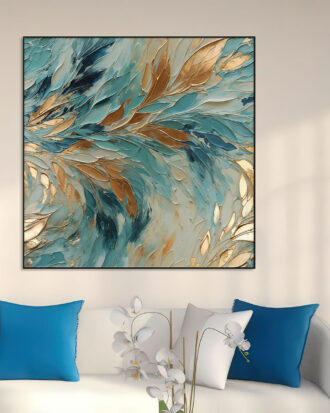 TRENDY ABSTRACT CANVAS PRINT SLEEK BLACK FRAME-116612-A