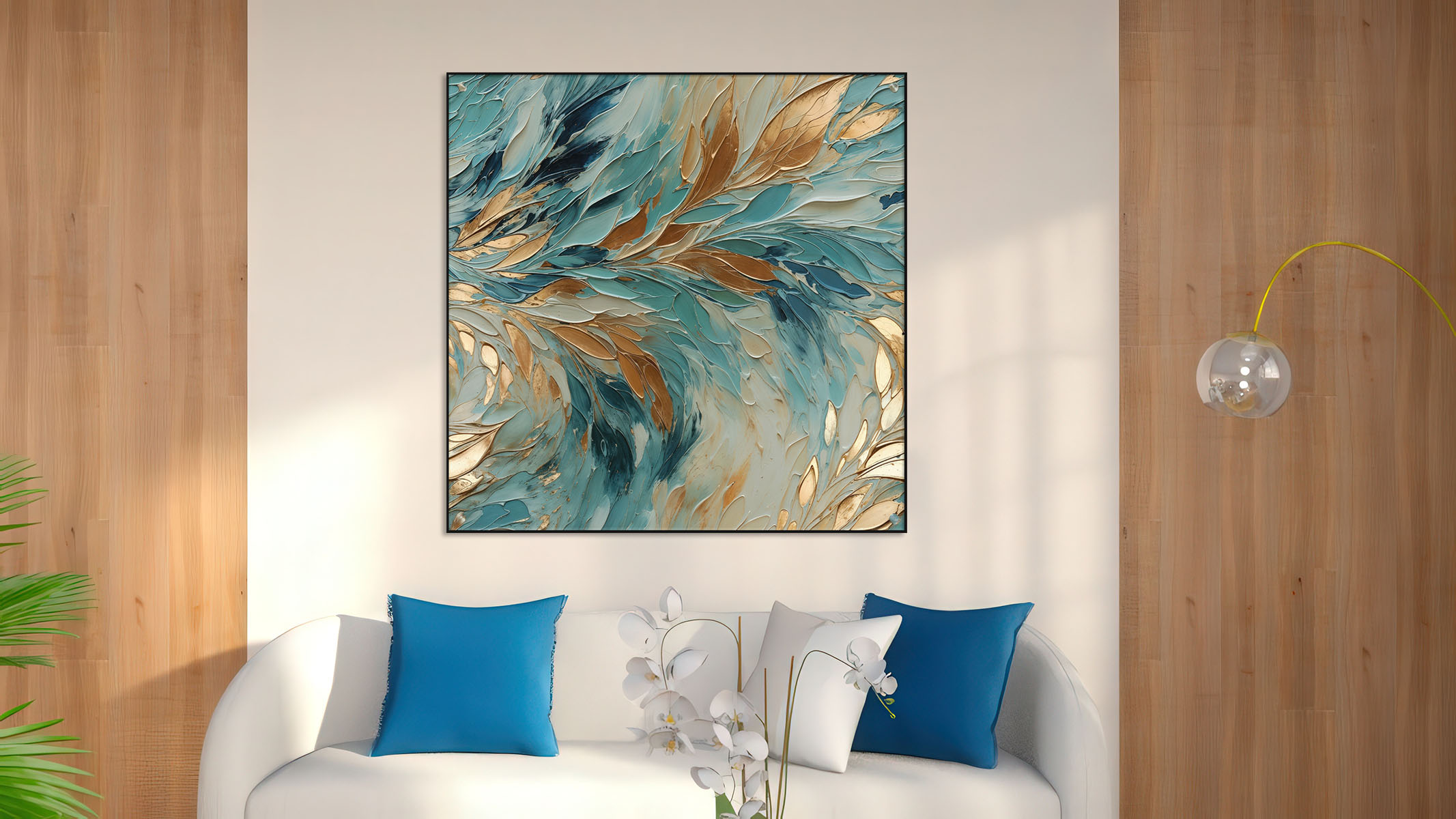 TRENDY ABSTRACT CANVAS PRINT SLEEK BLACK FRAME-116612-A