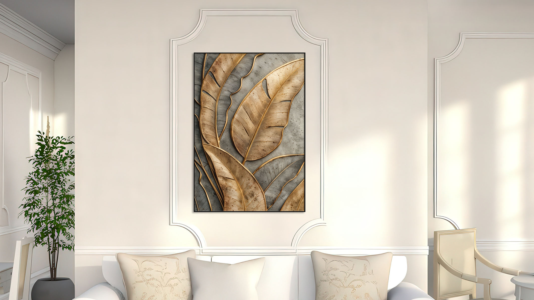CREATIVE ABSTRACT CANVAS PRINT SLEEK BLACK FRAME-116620-A