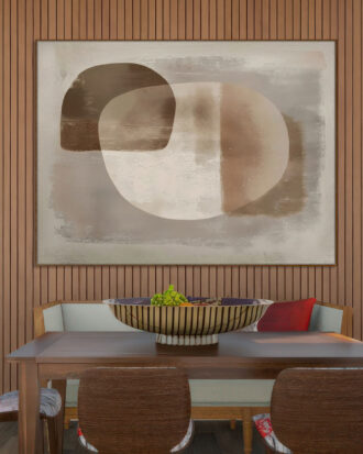 SOFT COLORED ABSTRACT CANVAS PRINT WOOD FINISH FRAME-115593-A