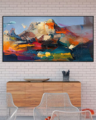VIBRANT ABSTRACT CANVAS PRINT SLEEK BLACK FRAME-115598-A