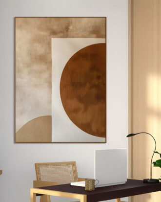 STUNNING ABSTRACT CANVAS PRINT SLEEK WOOD FINISH FRAME-116618-A