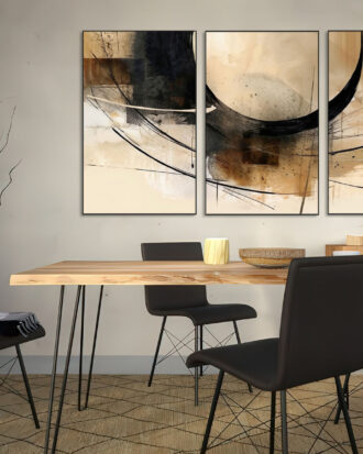 ARTISTIC ABSTRACT CANVAS ART SLEEK BLACK FRAME-116621-A