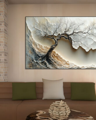 GRACEFUL ABSTRACT CANVAS PRINT SLEEK BLACK FRAME-116622-A
