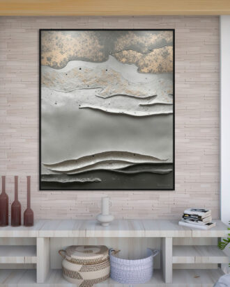 REFINED ABSTRACT CANVAS PRINT SLEEK BLACK FRAME-116624-B