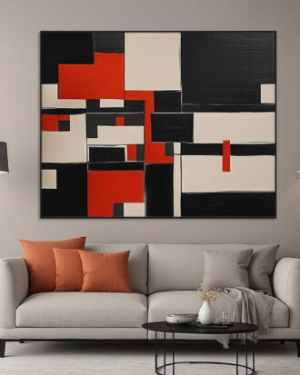 STRIKING ABSTRACT ART CANVAS SLEEK BLACK FRAME-116625-A