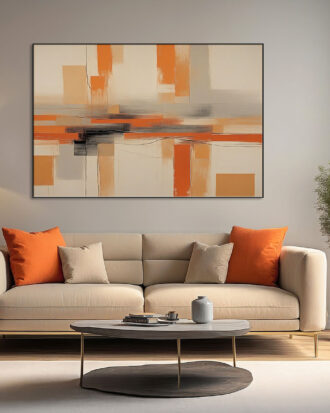 ELEGANCE ABSTRACT CANVAS PRINT SLEEK BLACK FRAME-116627-A