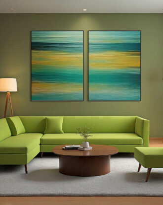 LUMINOUS ABSTRACT CANVAS ART SLEEK BLACK FRAME-116637-A