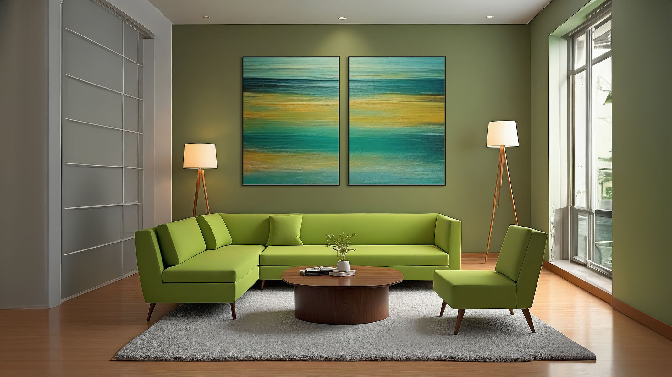 LUMINOUS ABSTRACT CANVAS ART SLEEK BLACK FRAME-116637-A