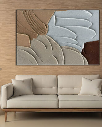 TEXTURED ABSTRACT ART ON CANVAS SLEEK BLACK FRAME-116639-A