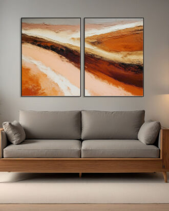 TRENDY ABSTRACT ART ON CANVAS SLEEK BLACK FRAME-116640-A