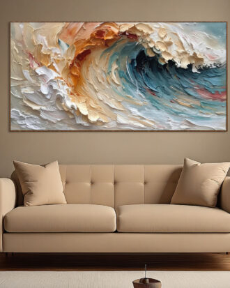 CREATIVE ABSTRACT ART ON CANVAS SLEEK WOOD FINISH FRAME-116642-A